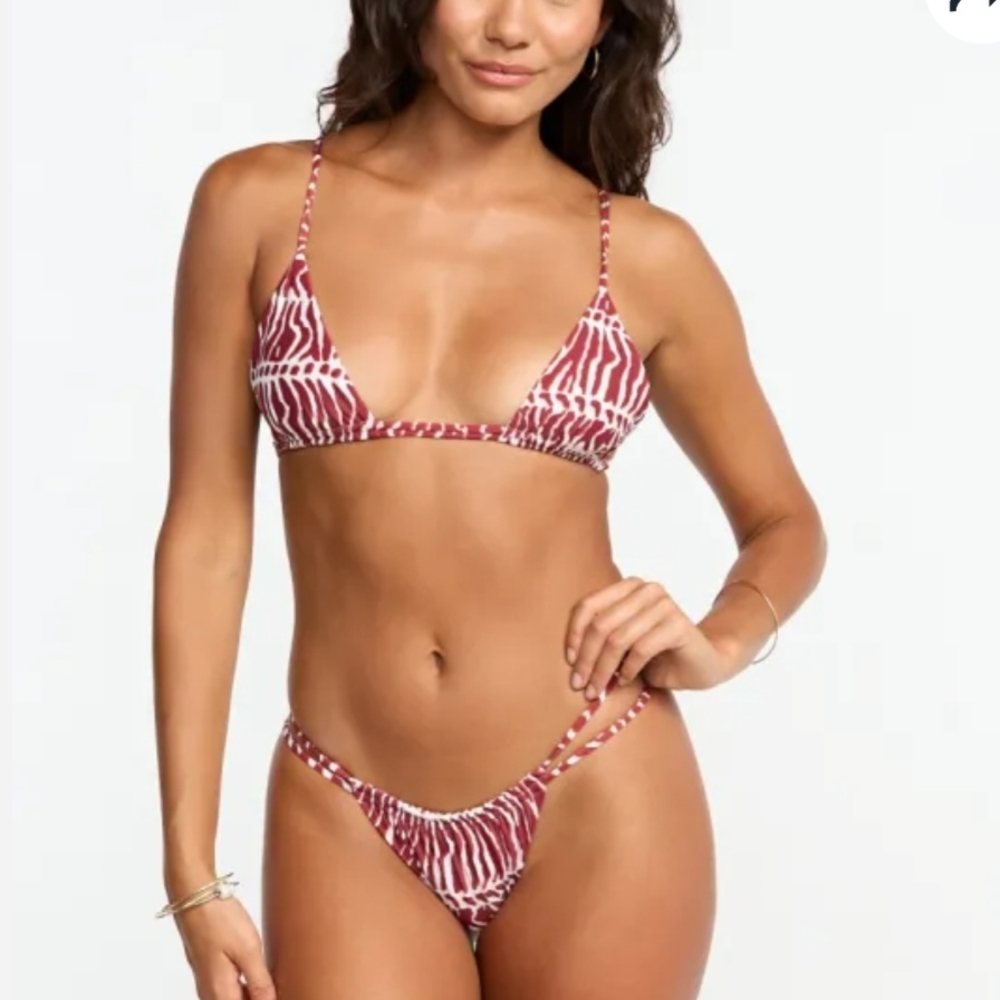 Benoa Swim Red and White Bikini Set